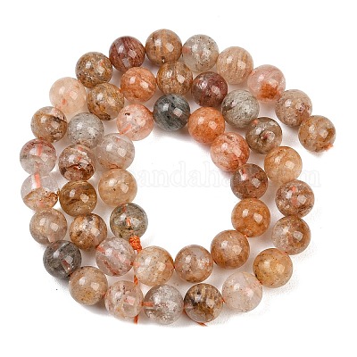 Натуральные многослойные нити из кварцевых бусин лодолита&nbsp;G-Z133-A02-8mm-02-1