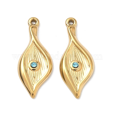 Подвески из нержавеющей стали 304 со стразами&nbsp;STAS-L308-10G-1