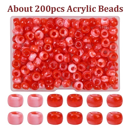 200шт акриловые бусины KY-YW0002-06A-1