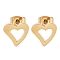 PVD Vacuum Plating 304 Stainless Steel Stud Earrings for Women, Hollow Heart, Golden, 9.5x10x1mm