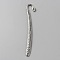 Tibetan Style Alloy Bookmark Findings with Holes, Hair Stick, Antique Silver, Palm, 122x20x3.5mm, Hole: 3.5x3mm