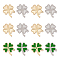12Pcs 2 Colors 304 Stainless Steel Pendant Cabochon Settings For Enamel, Clover, Golden & Stainless Steel Color, 20.5x18x1.8mm, Hole: 1.4mm, 6pcs/color