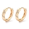 Brass Micro Pave Clear Cubic Zirconia Hoop Earrings, Ring, Real 18K Gold Plated, 16x3.5x16.5mm