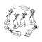 Tibetan Style Alloy Kitten Pendants, Hollow, Cat Shape, Antique Silver, Lead Free and Cadmium Free, 34x12x2mm, Hole: 3mm