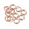 Eco-Friendly PVD Vacuum Plating & Long-Lasting Plated Brass Open Jump Rings, Rose Gold, 21 Gauge, 4x0.7mm, Inner Diameter: 2.4mm