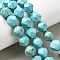 Natural Magnesite Beads Strands, Dyed & Heated, Star Cut Round Beads, Turquoise, 10mm, Hole: 0.8mm, about 37pcs/strand, 15.04''(38.2cm)