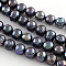 Natural Cultured Freshwater Pearl Beads Strands, Dyed, Potato, Prussian Blue, 7~10x8~9mm, Hole: 0.6~0.7mm, about 44pcs/strand, 13.58 inch(34.5cm)