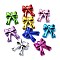 UV Plating Acrylic Pendants, Bowknot, Mixed Color, 29.5x26x8mm, Hole: 2.8mm