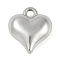 CCB Plastic Pendants, Heart, Platinum, 16x14x6mm, Hole: 2mm