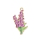 Light Gold Plated Alloy Enamel Pendants, Flowers, Medium Orchid, 34x18.5x1.5mm, Hole: 1.8mm