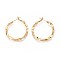 Twist Brass Hoop Earrings, Nickel Free, Real 18K Gold Plated, 34x30x3mm