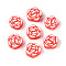 Handmade Polymer Clay Beads, Rose/Flower, Red, 8~10x9~10x3.5~5mm, Hole: 1.6~1.8mm