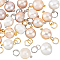 20Pcs 2 Colors Natural Cultured Freshwater Pearl Pendants, Nuggets Charms, with 304 Stainless Steel Jump Rings, Golden & Stainless Steel Color, 16~17mm, Hole: 3.4mm, 10pcs/color