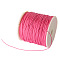 Braided Nylon Thread, Chinese Knotting Cord Beading Cord for Beading Jewelry Making, Hot Pink, 0.8mm, about 100yards/roll