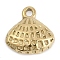 304 Stainless Steel Charms, Shell Charm, Real 14K Gold Plated, 9.5x9.5x2mm, Hole: 1.2mm