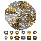 360Pcs 12 Styles Tibetan Style Alloy Flower Bead Caps, Mixed Color, 6~10x6~10x2~4mm, Hole: 1~2mm, 30pcs/style