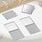 Rectangle Plastic Foldable Mirrors, with Glass Mirror Surface, Light Grey, 7.2x6x0.3cm