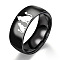 Cat Shape Pattern 201 Stainless Steel Finger Rings, Black, US Size 9(18.9mm)