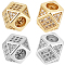 10Pcs 2 Colors Brass Micro Pave Cubic Zirconia Beads, Polygon, Clear, 6.5~7x6.5~7x6.5~7mm, Hole: 3mm, Diagonal Length: 9mm, 5pcs/color