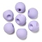 Rubberized Acrylic Beads, Round, Suzumaru Beads, Top Drilled, Lilac, 18x18x18mm, Hole: 3mm