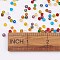 6/0 Glass Seed Beads, Transparent, Round, Mixed Color, 3.5~4x2~5mm, Hole: 1.2~1.5mm, about 450pcs/50g