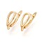 Brass Hoop Earring Finding, Lead Free & Nickel Free & Cadmium Free, Teardrop, Real 18K Gold Plated, 19x6x13mm, Hole: 1.6mm, Pin: 1mm