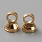 Brass Bead Cap Pendant Bails, for Globe Glass Bubble Cover Pendants, Golden, 3.5x3mm, Hole: 1mm