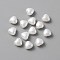 ABS Plastic Imitation Pearl  Beads, Heart, White, 6x6x4mm, Hole: 1.2mm
