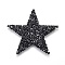 Plastic Clothing Patches, Hotfix Rhinestone Iron on Patches, Star, Black, 60x60x2.5mm