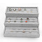 3-Tier Velvet Ring Display Risers, Ladder Shaped 6-Slot Ring Organizer Holder, Light Grey, 24x26x9cm