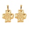 304 Stainless Steel Pendants, Cross Charm, Golden, 31x25x4mm, Hole: 6.5x3mm