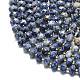 Натуральное синее пятно нитки из бисера яшмы&nbsp;G-P573-A45-01-3