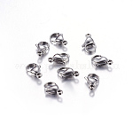 Застежки-карабины из нержавеющей стали марки 304, устойчивые к потускнению, цвет нержавеющей стали, 15x9x4 мм, отверстие : 2 мм