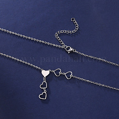 Ожерелья из нержавеющей стали 304 с подвесками в виде сердца для женщин&nbsp;FS-WGC7B42-02