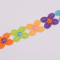 Полиэстеровая лента с вышивкой бабочки&nbsp;OCOR-WH0060-05