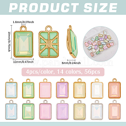 56шт 14 цвета подвески из сплава стекла&nbsp;FIND-PH0027-90