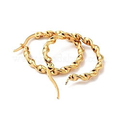 Серьги-кольца из нержавеющей стали 201 с вакуумным покрытием PVD и штифтами из нержавеющей стали 304 для женщин EJEW-D279-02G-01