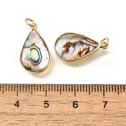 Подвески из натуральной ракушки пауа и эпоксидной смолы&nbsp;KK-E794-02G-02