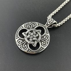 Винтажные панк-ожерелья из нержавеющей стали 304 с подвеской в виде узла викингов для мужчин&nbsp;DW3763