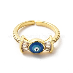 Кубический цирконий конфеты с эмалевым сглазом открытое кольцо-манжета&nbsp;KK-H439-50G