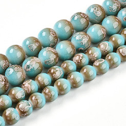 Выпечка окрашенные стеклянные бусины пряди&nbsp;DGLA-N008-10mm-05