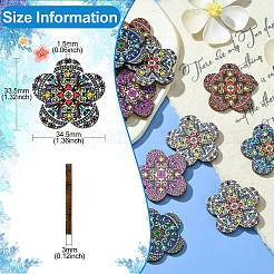 30шт 5 цвета подвески из натуральной липы с принтом&nbsp;WOOD-CJ0001-86