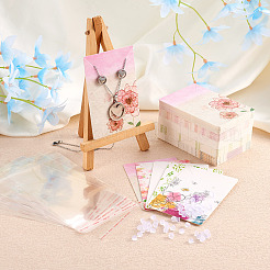 100 шт. 5 прямоугольные картонные карточки для демонстрации ювелирных изделий&nbsp;CDIS-YS0001-03