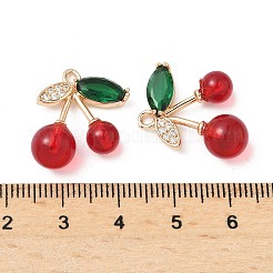 Подвески из латуни и стекла с микропаве из кубических цирконий&nbsp;KK-S532-08KCG