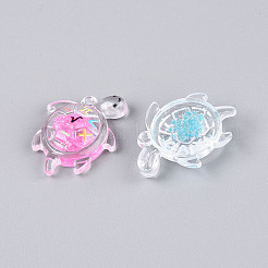 Подвески из прозрачного акрила и блестящей пудры&nbsp;TACR-T028-68