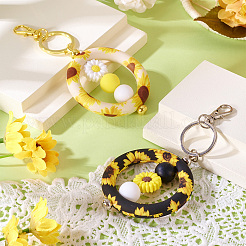 Наборы для самостоятельного изготовления брелока-подсолнуха из железных бусин&nbsp;DIY-TA0010-21