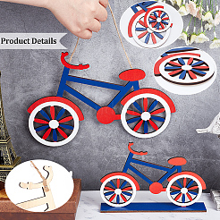 2 шт. 2 стиля День независимости велосипед самшит украшения для дома и подвесные украшения&nbsp;DIY-GA0004-87