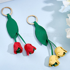 2 шт. 2-х цветная искусственная кожа подвесное украшение для ключей&nbsp;FIND-GF0008-34