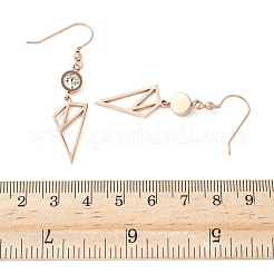 Серьги-подвески из нержавеющей стали 304 с треугольными подвесками&nbsp;EJEW-Z129-07RG
