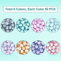 400шт 8 цвета непрозрачные окрашенные стеклянные бусины для выпечки&nbsp;EGLA-PH0001-28